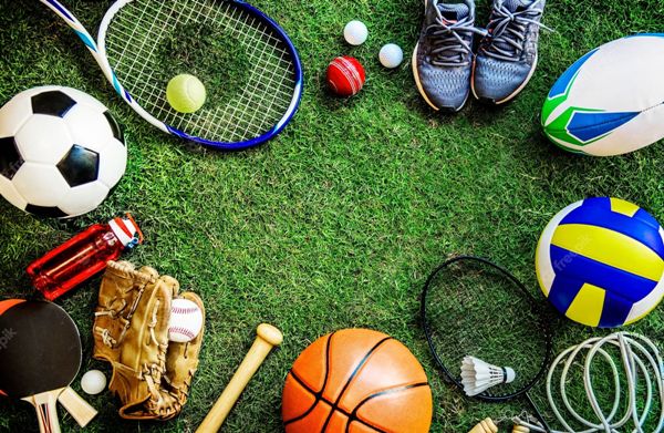 sports equipment on grass